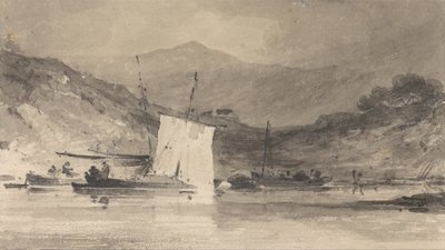 Cader Idris from the Mawddach Estuary above Barmouth by John Sell Cotman
